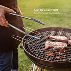 Silicone Spatulas Set Turners Tongs Cooking Utensils Set High Heat Resistant Kitchen Scraper Spatulas for Cooking Mixing Baking BPA Free Dishwasher Safe, Grey