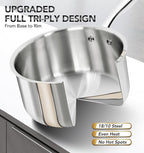 MICHELANGELO Triply Stainless Steel Saucepan Set with Lids 6pcs, Stainless Steel Pot Set, Kitchen Pot Set Induction Compatible, 1QT & 2QT & 3QT