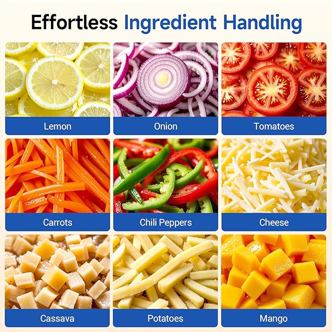 Commercial Vegetable Chopper 4 in 1 Vegetable Slicer Food Processor for Slicing Shredding Dicing and Slitting, with Cut-Resistant Gloves, for Commercial and Home Use 200W 110V