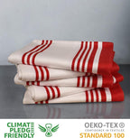 Urban Villa Kitchen Towels 100% Cotton Pack of 6, Highly Absorbent Quick Drying Super Soft Premium Dish Towels 20x30 Inch for Kitchen with Hanging Loop Hand & Tea Towels - Red/Blue/White