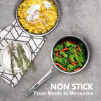 Sauce pan with lid,1.5 Quart Hybrid Nonstick Sauce pans set, Stainless Steel cookware,non stick Pots PFOA Free,Works on Induction,Ceramic and Gas Cooktops