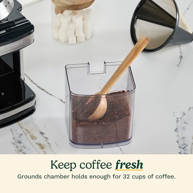 Cuisinart Coffee Grinder, Electric One-Touch Automatic Burr Coffee Grinder with 18-Position Grind Selector, Cup Size Selector for 4 – 18 Cups, DBM-8P1, Black Stainless