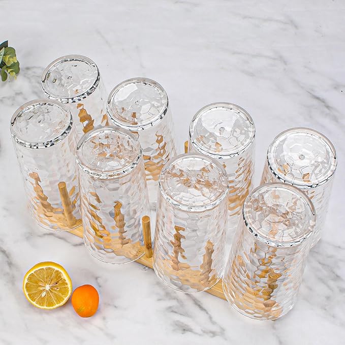 BPA-Free Plastic Tumblers 8 Pack (8x22oz) | Reusable Dishwasher Safe | Stackable Shatterproof Cups | Plastic Drinkware & Drinking Tumblers for Restaurant, Home, Party