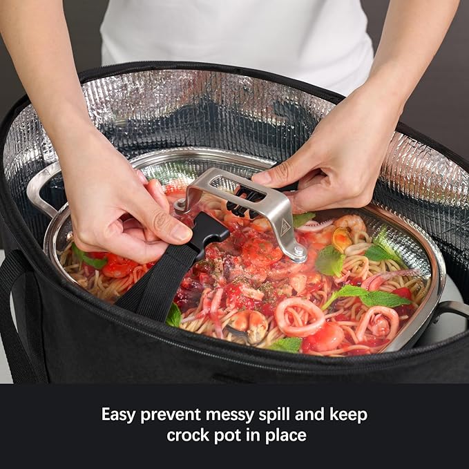 Insulated Slow Cooker Carrying Bag - Travel Bag Carrier Compatible with Ninja Foodi Possible Cooker Pro MC1000, MC1001 - Multi Cooker Carry Bag Accessories Fit From 8.5 Qt To 10 Qt Slow Cooker
