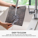 LEXMORE Placemats Set of 6 Vinyl/Plastic Woven Place Mats for Kitchen Table Indoor/Outdoor Washable Placemat Wipeable Dining Table Mats(Black/Brown)