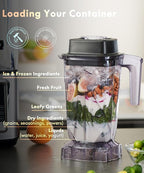HECMAC 3-Peak HP Professional Blender, Max.2200W High Power, 85oz Large Capacity, Self-Cleaning, 6 Pre-Set Programs, Soundproof Cover - for Smoothies, Ice Crushing, Food Prep, Home & Commercial Use