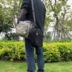 FlowFly Insulated Reusable Lunch Bag Adult Large Lunch Box for Women and Men with Adjustable Shoulder Strap,Front Zipper Pocket and Dual Large Mesh Side Pockets,DigitalCamo