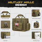 Maelstrom Large Tactical Lunch Box for Men,Insulated Lunch Bag, Leakproof Soft Cooler Bags with Detachable MOLLE Bag,Durable Lunch Tote for Adult Women Work,Picnic,30 Cans/20 L, Khaki