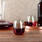 Restaurantware-Vetri 15 Ounce Wine Glasses, 24 Dishwashable Stemless Wine Glasses - No Lead, Durable, Green Glass Cups, For Home, Bar, Or Restaurant, Serve Merlot, Chardonnay, Or Bordeaux