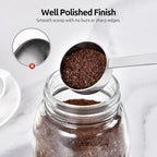 U-Taste Coffee Scoop 2 Tablespoon: 18/8 Stainless Steel Measuring Scooper for Ground Coffee, Bean, Powder, Espresso, 4.3in Long Handle Metal Measure Spoon for Canister, Jar (2Tbsp/30ml)