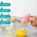 Peleg Design Egg Separator for Raw Eggs – Silicone Egg Yolk and White Separator, Funny Pig Design – Cute Kitchen Tool Gadget for Cooking/Baking