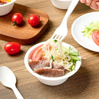 ECOLipak 150 Pack Compostable Paper Bowls, 8 oz Heavy-Duty Disposable Biodegradable Soup Bowls Made of Natural Bagasse, Suitable for Salad, Dessert, Milk, Cereals