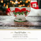 Spode Christmas Tree 6-Inch Ribbon Nut Bowl - Decorative Serving Bowl for Candies, Nuts, Desserts - Ideal for Holiday Entertaining & Festive Table Decor - Earthenware with Iconic Christmas Tree Design