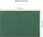 Foliage Green Placemats Set of 6, Cotton Ribbed Tabletop, Non-Slip Wrinkle Free Kitchen Table Mats for Dining Table, 13x19 Inch