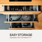 Enameled Cast Iron Dutch Oven for Sourdough Bread Baking | 6 Quart Pot with Lid | 10 Inch Ceramic Enamel Thick Coated Cookware Set with Non Stick Silicone Baking Mat for Cooking (Grey)