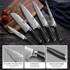 16-Piece Knife Set with Block, Ultra Sharp High Carbon Powder Steel Knife Block Set, Chef Knife Set Professional Kitchen Knives Set with Sharpener and Pakkawood Handle