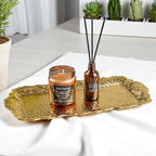 Alisveristime Small Ornate Metal Serving Tray – Ottoman Motif Decorative Tray (14.2" x 7.1", 10.8 oz) (Gold)