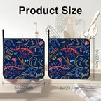 Coloful Dino Silhouette Pot Holders 2 PCS for Kitchen, Heat Resistant Hot Pads for Cooking Grilling Baking BBQ, Pot Holders for Women Cook Essentials Accessories Home Microwave