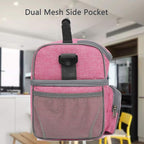 FlowFly Double Layer Cooler Insulated Lunch Bag Adult Lunch Box Large Tote Bag for Men, Women, With Adjustable Strap,Front Pocket and Dual Large Mesh Side Pockets