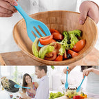 Silicone Cooking Spoons, Heat Resistant Large Silicone Pasta Slotted Spoon Solid Basting Spoon set for Nonstick Cookware, BPA Free Black Kitchen Silicone Spoons set for Mixing, Serving, Draining Blue