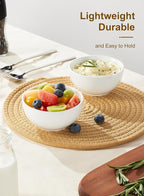 Yedio Small Bowls Set, White Ceramic Bowls of 6, 10 oz Porcelain Bowl for Kitchen Dessert Rice Side Dish Snack Soup Fruits Cereal Ice Cream, Microwave Dishwasher Freezer Oven Safe Easy Clean Stackable