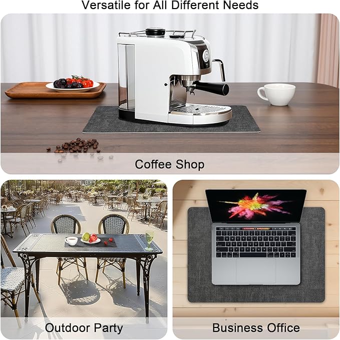 Myir JUN Placemats Set of 4, Dual Sided Faux Leather Indoor/Outdoor Mats - Square, Non-Slip, Washable (Gray Pink)