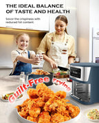 Nuwave Brio Plus 6-in-1 Air Fryer, 7-Qt Large Capacity, 50°F–400°F Precise Temp Control, Non-Toxic PFAS-Free Nonstick, Air Fry, Bake, Roast, Toast, Dehydrate, Reheat, 100 Presets, Dishwasher Safe