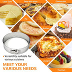 9 Inch 304 Stainless Steel Springform Pan with Removable Bottom, Nonstick Round Spring Form Cheesecake Pan with 30 Pcs Parchment Paper Liners