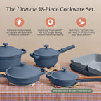 Our Place Ultimate Cookware Set - Complete 18-Piece Set Including the Always Pan, Perfect Pot, and Bakeware Set | Multifunctional, Toxin-Free Nonstick | Replaces 44 Pieces | Blue Salt