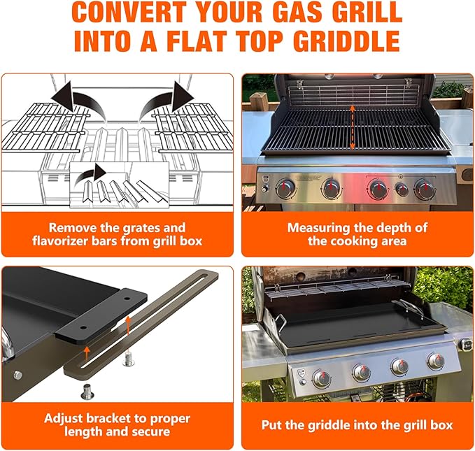 Stanbroil Full Size Griddle Insert for Most 4-Burner Gas Grill Universal Flat Top Grill Griddle for Weber, Royal Gourmet, Cuisinart, Char-Broil, Nexgrill, Napoleon, Dyna-Glo, Monument Grills and More