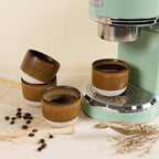 Ceramic Espresso Cups Set of 4, Double Walled Espresso Coffee Mugs for Nespresso Cups, Special glazed Demitasse Cups Expresso Coffee Cup for Espresso Machine (Brown)