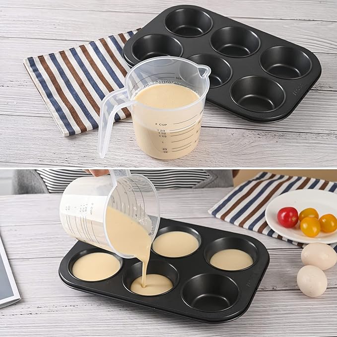 Plastic Measuring Cup,3 Pack 4/2/1 Cup Clear Measuring Cups,Stackable Heat-resistant Cup Set with Handle Grip and Spout for Baking,Powder,Liquid