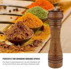 2PCS Salt and Pepper Grinder, Solid Wood Sea Salt and Pepper Shakers, Pepper Mill & Salt Mill With Adjustable Coarseness, Premium Spice Grinder Easy To Use 8 INCH, Ideal Gift for Parents & Friends