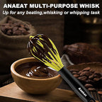 Anaeat Silicone Balloon Whisk, Perfect for Non-Stick Cookware, Milk and Egg Beater Blender, Heat Resistant Kitchen Whisks for Whisking, Cooking, Baking, Beating, Frothing & Stirring (Multicolor)