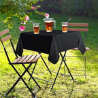 sancua Small Square Tablecloth 36 x 36 Inch Black, Stain and Wrinkle Resistant Washable Polyester Table Cloth for Dining Buffet Party Decorative Fabric Table Cover for Nightstand End Bedside Tables