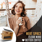 HEXNUB – Bamboo Organizer for AeroPress, Coffee Caddy Station Holds AeroPress Coffee Maker, Accessories, Filters, Cups, Stand includes Dripper Mats (Black)