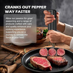 USB Rechargeable Salt and Pepper Grinder Set Electric Pepper Grinders Automatic Pepper Mills Salt Shaker Adjustable Coarseness Large Capacity One Hand Operation (BLACK)