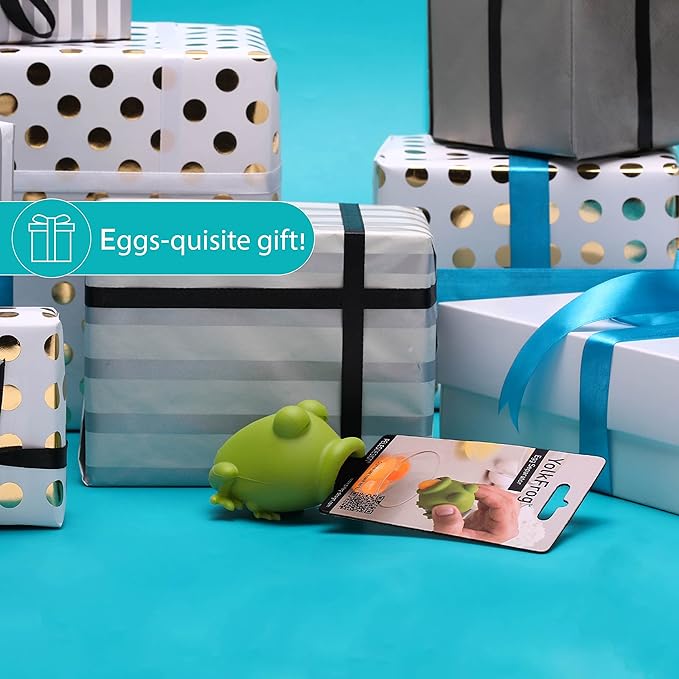 Peleg Design Egg Separator for Raw Eggs – Silicone Egg Yolk and White Separator, Funny Frog Design – Cute Kitchen Tool Gadget for Cooking/Baking