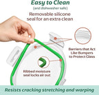 Fusion Gourmet Round Glass Storage Containers with Lids [6 pack] Microwave Safe, Leak-proof, Dishwasher Safe, Oven Safe for Meal Prep Tupperware Set (3 Large + 3 Small, Green)