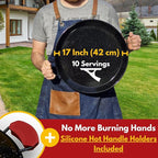 Paella Pan – Enamelled, No-Rust Steel Skillet for Propane & Gas Burners – Easy-to-Clean Pan for Indoor & Outdoor Cooking – Cacerola Paellera Sarten – 17 Inch, for 10 Servings