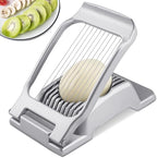 BIBURY Egg Slicer, Egg Cutter for Hard Boiled Eggs, Heavy Duty Aluminium Slicer for Egg Mushroom Strawberry Soft Fruit, Stainless Steel Wires, Dishwasher Safe & Easy to Clean