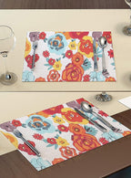 Ruvanti Placemats 100% Cotton 13x19 Inch, Dining Table Placemats Set of 6, Modern Place Mats for Dining Table Decor, Kitchen & Table Linens, Coffee Mat for Christmas Dinners – Multi Flower