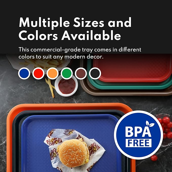 New Star Foodservice 28010 6-Piece Fast Food Tray, 12 by 16-Inch, Assorted Colors