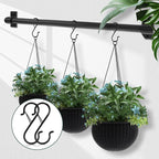 20PCS S Hooks for Hanging,3.5 Inch Heavy Duty Closet Hooks with Safety Buckle,Closet Hooks Hanging for Plants,Clothes,Kitchen Utensil,String Lights,Handbags,Belt, Hat, Cup, Tie (Black)