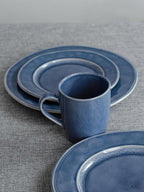 famiware Aurora Coffee Mugs, 14oz Mug Set of 4, Stoneware Mug, Cups for Kitchen, Cappuccino, Latte, Reactive Glaze, Microwave Safe, Scractch-resistant, Lagoon Blue