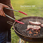 Silicone Spatulas Set Turners Tongs Cooking Utensils Set High Heat Resistant Kitchen Scraper Spatulas for Cooking Mixing Baking BPA Free Dishwasher Safe, Red