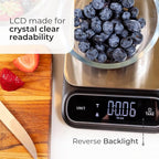 Fradel 0.1g Digital Kitchen Food Scale in Grams & Ounces - 11lb, for Cooking, Baking, Weight Loss - Square