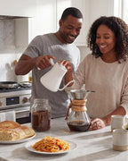 AGOGO Pour Over Coffee Maker Glass - 6/8/10 Cup Barista Kit with 304 Stainless Filter for Home, Office, Camping, Cafes - Easy Clean Coffee Dripper Set (Rag&Brush Included) (8 Cup/28 oz-Diamond Shape)