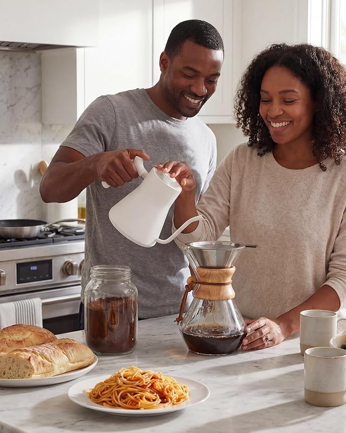 AGOGO Pour Over Coffee Maker Glass - 6/8/10 Cup Barista Kit with 304 Stainless Filter for Home, Office, Camping, Cafes - Easy Clean Coffee Dripper Set (Rag&Brush Included) (8 Cup/28 oz-Diamond Shape)