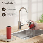 Ultrean Electric Pepper Grinder, Rechargeable Salt and Pepper Grinder with 6 Adjustable Coarseness, LED Light, One-Hand Automatic Operation, Crimson Red